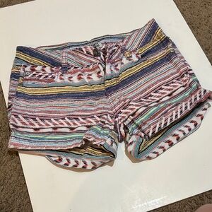 Celebrity Pink Multicolor Striped Jean Shorts